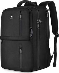 img 4 attached to 🎒 Water-Resistant Travel Backpack: 25L Carry on Hand Luggage for 15.6 Inch Laptop by MATEIN - Flight Approved, Anti-Theft, Business Weekender Bag, Black