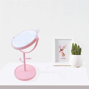 img 2 attached to 🐱 Cute Cat Ears Desk Mirror - Kawaii & Vanity Mirror for Bathroom/Bedroom in Pink