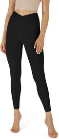 img 4 attached to 🏋️ ODODOS Women's Cross Waist Yoga Leggings with Inner Pocket and High Performance for Sports, Gym, Workout, and Running - Inseam 25"/28