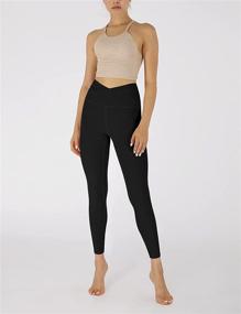 img 1 attached to 🏋️ ODODOS Women's Cross Waist Yoga Leggings with Inner Pocket and High Performance for Sports, Gym, Workout, and Running - Inseam 25"/28