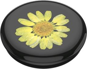 img 2 attached to 🌼 PopSockets PopGrip: Pressed Flower Yellow Daisy Swappable Top for Phones and Tablets
