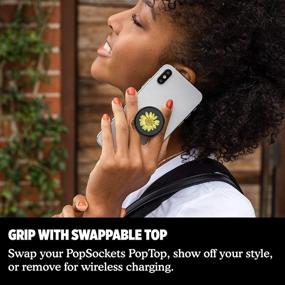 img 1 attached to 🌼 PopSockets PopGrip: Pressed Flower Yellow Daisy Swappable Top for Phones and Tablets