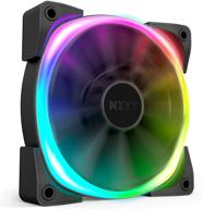 🌈 nzxt aer rgb 2 - 140mm led rgb pwm fan for hue 2 - advanced lighting & customizations - fluid dynamic bearing - winglet tips - single (hue2 lighting controller not included) logo
