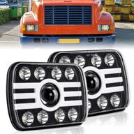 🔦 2020 new co light 5x7 inch led headlights (2pcs) with 116w, angel eye drl handlamp for jeep wrangler yj xj cherokee - h6054 h5054 h6052 h6053 compatible logo