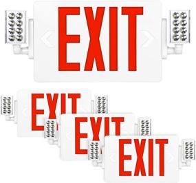 img 4 attached to Hykolity Red Exit Sign: 120-277V Double Face LED Combo Emergency Light - 4 Pack with Adjustable Two Head and Backup Battery
