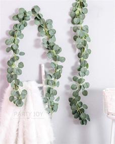 img 1 attached to 🎉 Повысьте настроение на любом мероприятии с искусственными лозами Eucalyptus Garland от PARTY JOY - изысканная зелень для свадеб, фоны, арки и декора стены!