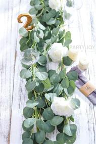 img 2 attached to 🎉 Повысьте настроение на любом мероприятии с искусственными лозами Eucalyptus Garland от PARTY JOY - изысканная зелень для свадеб, фоны, арки и декора стены!