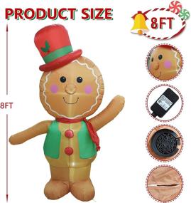 img 2 attached to 🎄 Enchanting 8Ft Christmas Inflatable: LED-Lit Gingerbread Man Decor for Indoor/Outdoor Xmas Party