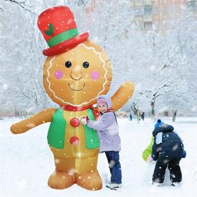 img 4 attached to 🎄 Enchanting 8Ft Christmas Inflatable: LED-Lit Gingerbread Man Decor for Indoor/Outdoor Xmas Party