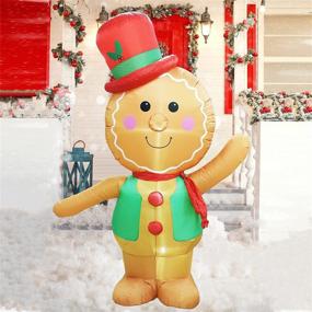 img 3 attached to 🎄 Enchanting 8Ft Christmas Inflatable: LED-Lit Gingerbread Man Decor for Indoor/Outdoor Xmas Party