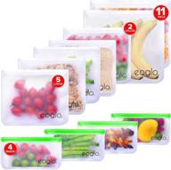 11 pack reusable food storage bags, bpa-free, leakproof, extra thick bags - plastic and silicone-free (5 large sandwich bags, 4 snack bags, 2 xlarge gallon freezer bags) логотип