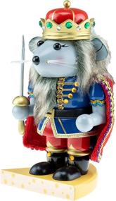 img 4 attached to 🐭 Clever Creations Mouse King: A Traditional 7 Inch Wooden Nutcracker for Festive Christmas Décor on Shelves and Tables