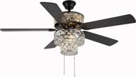 💡 clear crystal 52 inch width triple-tiered led ceiling fan by river of goods логотип