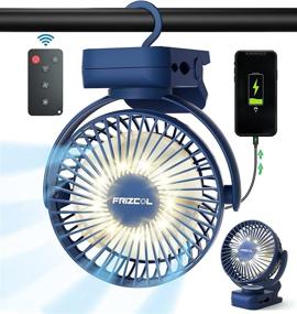 img 4 attached to Versatile Portable Clip-on Fan: 12000mAh Quiet Small Desk Fan with LED Lights, Hooks, & 60 Hours Battery Life - Perfect for Camping, Stroller, Tent, & Home Use!