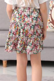 img 3 attached to GORLYA Ruffle Floral GOR1087 BlackPrint Girls' Clothing and Skirts & Skorts