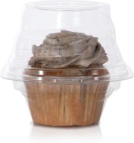 img 3 attached to 50 Count Melblu Plastic Cupcake Containers: Stackable, Disposable, and Airtight Individual Cupcake Holders