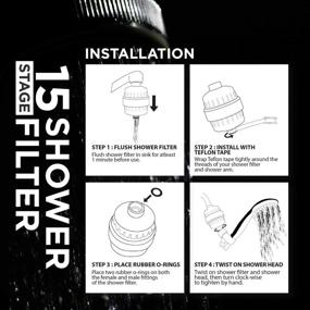 img 1 attached to 🚿 15 Stage Shower Filter Water Softener with Vitamin C, Minerals, and Oxygen - Eliminates Chlorine, Fluoride, Odors, and Heavy Metals for Enhanced Skin, Hair, and Nail Health
