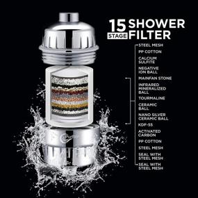 img 3 attached to 🚿 15 Stage Shower Filter Water Softener with Vitamin C, Minerals, and Oxygen - Eliminates Chlorine, Fluoride, Odors, and Heavy Metals for Enhanced Skin, Hair, and Nail Health