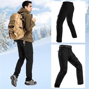 img 2 attached to 🏔️ Toomett Men's Hiking Snow Pants: Insulated, Water Repellent & Fleece Lined for Winter Skiing, Camping, Walking