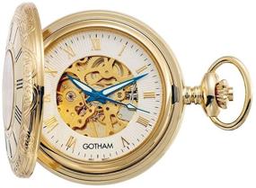 img 3 attached to Gotham Gold Tone Mechanical Covered GWC14036G