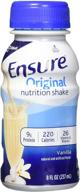 ensure regular vanilla liquid: 8 oz bottle, 6-count pack - nutritional drink for strength & vitality logo