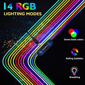 img 3 attached to REAWUL Large RGB Gaming Mouse Pad - 14 Glowing Modes, Oversized Extended Mousepad for Ultimate Precision and Comfort