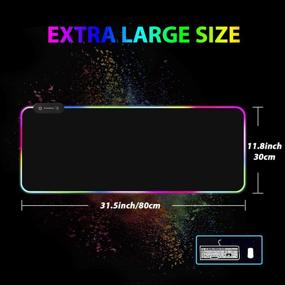 img 1 attached to REAWUL Large RGB Gaming Mouse Pad - 14 Glowing Modes, Oversized Extended Mousepad for Ultimate Precision and Comfort