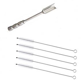 img 4 attached to 🧹 Efficient 5 Pcs Cleaning Rod + Loading Spoon Tool: Ultimate Stainless Pipes Cleaners Brush Kits for Pax 2 Pax 3