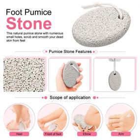 img 2 attached to Professional Pedicure Kit, Stainless Steel Heel Scraper for Women's Feet Care, Foot Pumice Stone for Hard Skin Remover in the Shower, Pumice Stone and Brush for Feet Callus Removal at Home or Salon