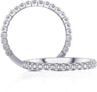 💍 doveggs 14k white gold moissanite eternity wedding band - 0.48ctw - 1.9mm width - 1.7mm band guard - women's ring logo