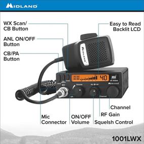 img 3 attached to Улучшенная мобильная рация Midland 1001LWX с 40 каналами, функцией ANL, RF Gain, PA и Weather Scan
