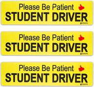 🚗 student driver magnet for car - reflective bumper sticker - large reusable magnetic student driver sign - new driver - 13.75 x 3.5 inch - large bold text - set of 3 logo
