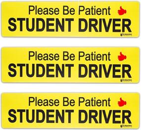 img 4 attached to 🚗 Student Driver Magnet for Car - Reflective Bumper Sticker - Large Reusable Magnetic Student Driver Sign - New Driver - 13.75 x 3.5 Inch - Large Bold Text - Set of 3