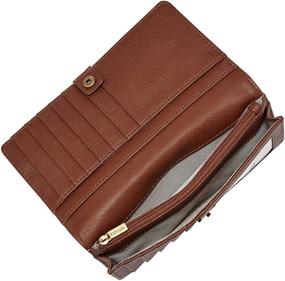 img 1 attached to 👛 Stylish Fossil Liza Slim Bifold Brown Wallets - Perfect Women's Handbag Accessory