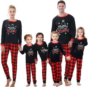 img 4 attached to Organic Boys' Matching Christmas Pajamas Sleepwear - Clothing