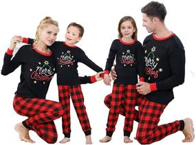 img 1 attached to Organic Boys' Matching Christmas Pajamas Sleepwear - Clothing