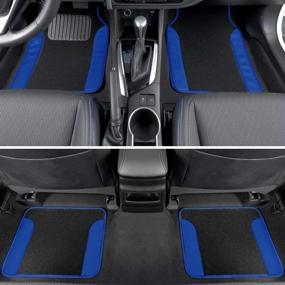 img 3 attached to 🚗 BDK Two-Tone Faux Leather Car Floor Mats with Anti-Slip Features and Heel Pad - Stylish Automotive Mats for Cars, Trucks, Vans, and SUVs