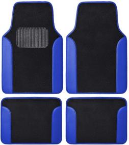 img 4 attached to 🚗 BDK Two-Tone Faux Leather Car Floor Mats with Anti-Slip Features and Heel Pad - Stylish Automotive Mats for Cars, Trucks, Vans, and SUVs