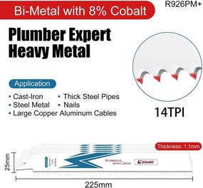 img 3 attached to EZARC Reciprocating Saw Blade Heavy Metal Cutting 9-Inch 14TPI R926PM (5-Pack)