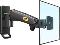 🖥️ nb north bayou tv monitor wall mount bracket full motion swivel for 17-27 inch monitors with gas spring - black single extension f120-b logo