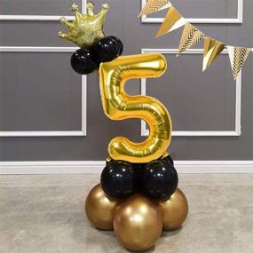 img 1 attached to 🎉 Gold Large Numbers Balloon, 40-Inch 0-9 (Zero-Nine) Birthday Party Decorations, Foil Mylar Big Number Balloon Digital 2 for Birthday Party, Wedding, Bridal Shower, Engagement Photo Shoot, Anniversary