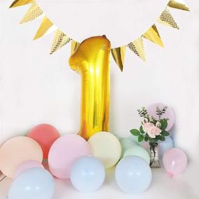 img 2 attached to 🎉 Gold Large Numbers Balloon, 40-Inch 0-9 (Zero-Nine) Birthday Party Decorations, Foil Mylar Big Number Balloon Digital 2 for Birthday Party, Wedding, Bridal Shower, Engagement Photo Shoot, Anniversary