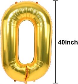 img 3 attached to 🎉 Gold Large Numbers Balloon, 40-Inch 0-9 (Zero-Nine) Birthday Party Decorations, Foil Mylar Big Number Balloon Digital 2 for Birthday Party, Wedding, Bridal Shower, Engagement Photo Shoot, Anniversary