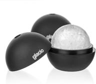 glacio round ice cube molds: whiskey ice sphere maker for perfect 2.5 inch ice balls - 2 pack logo