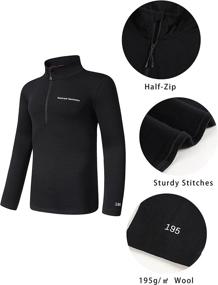 img 3 attached to 👕 Premium Performance: BaseLayer Mechanics Men's 100% Merino Wool Long Sleeve Crewneck & Half-Zip Base Layer Top Thermal Shirt Lightweight for Optimal Comfort and Warmth