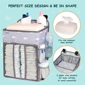 img 3 attached to 🐘 Hanging Nursery Organizer and Baby Diaper Caddy: Convenient Storage Solution with Elephant Design for Nursery Organization & Baby Shower Gifts