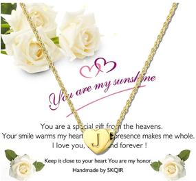 img 1 attached to 💗 Women's Initial Heart Necklace - Delicate Letter Pendant for Girls and Kids, Heart Charm Jewelry for Teenage Girls