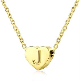 img 4 attached to 💗 Women's Initial Heart Necklace - Delicate Letter Pendant for Girls and Kids, Heart Charm Jewelry for Teenage Girls