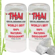 aluminum-free thai crystal deodorant stick - 2-pack (4.25 oz) natural unscented salt deodorant for women, men & teens logo