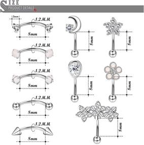 img 1 attached to FASACCO Stainless Earring Cartilage Piercing